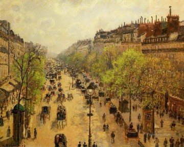  Montmartre Oil Painting - boulevard montmartre spring 1897 Camille Pissarro Parisian